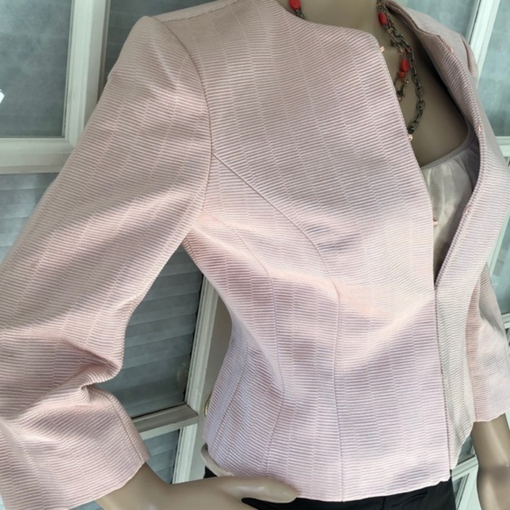 Chase Eight pale pink shimmer 3/4 dressy jacket - Picture 2 of 8